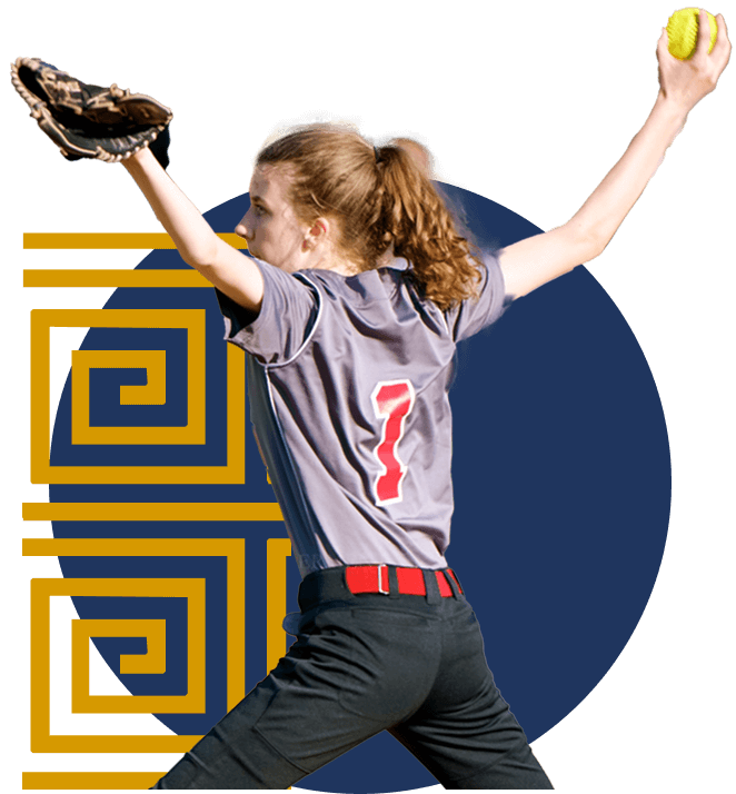 A Latin softball player winds up a pitch.